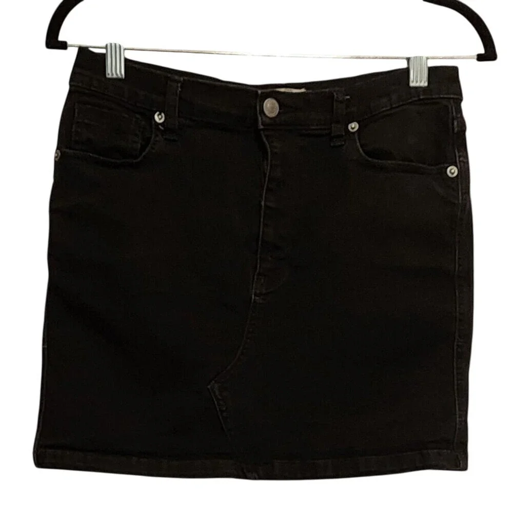 We The Free Denim Mini Skirt 30 Black Indie Grunge Boho Streetwear Denimcore‎